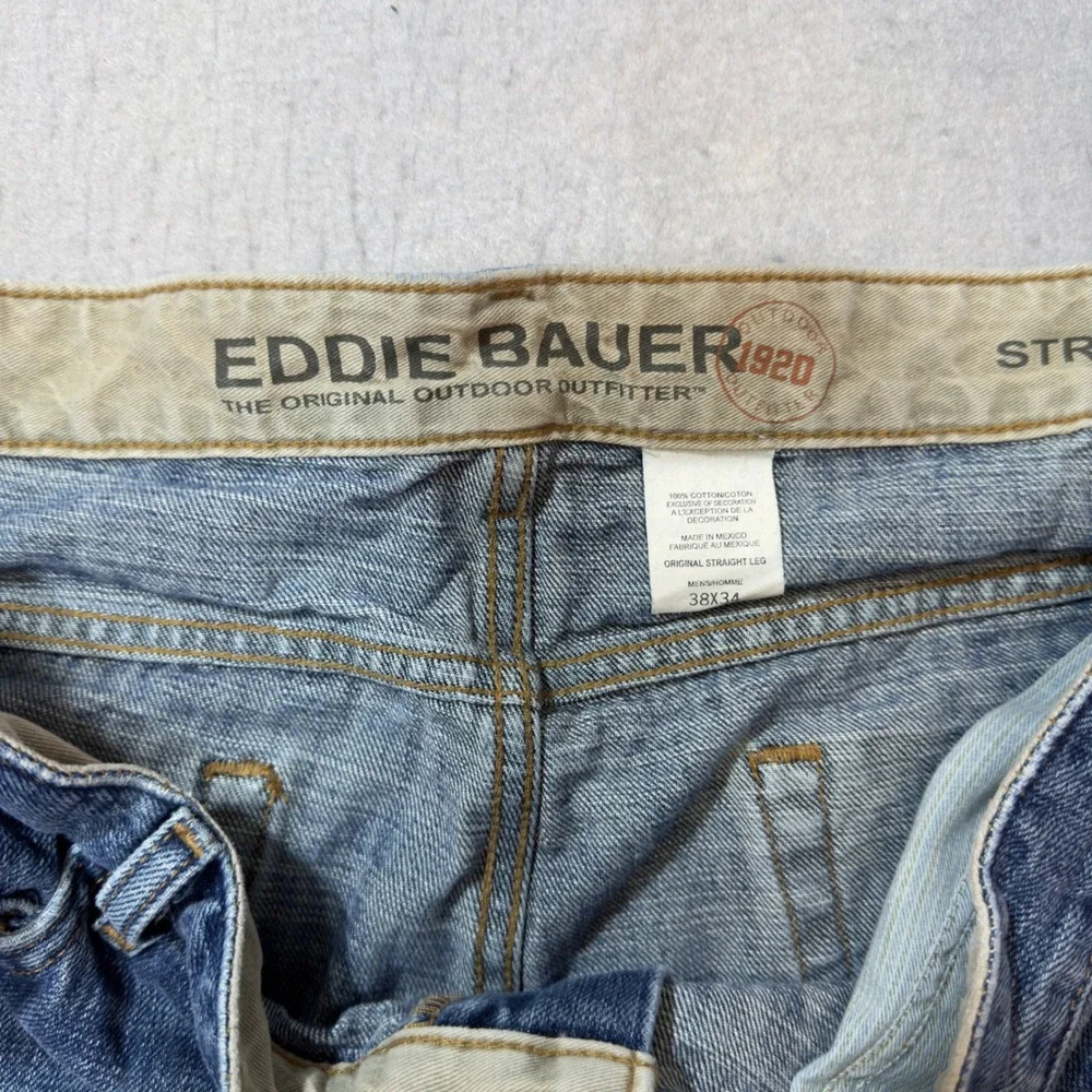 Eddie Bauer Straight Leg‎ Jeans Mens 38x34 Blue Good Cotton EB374431-R-WDA